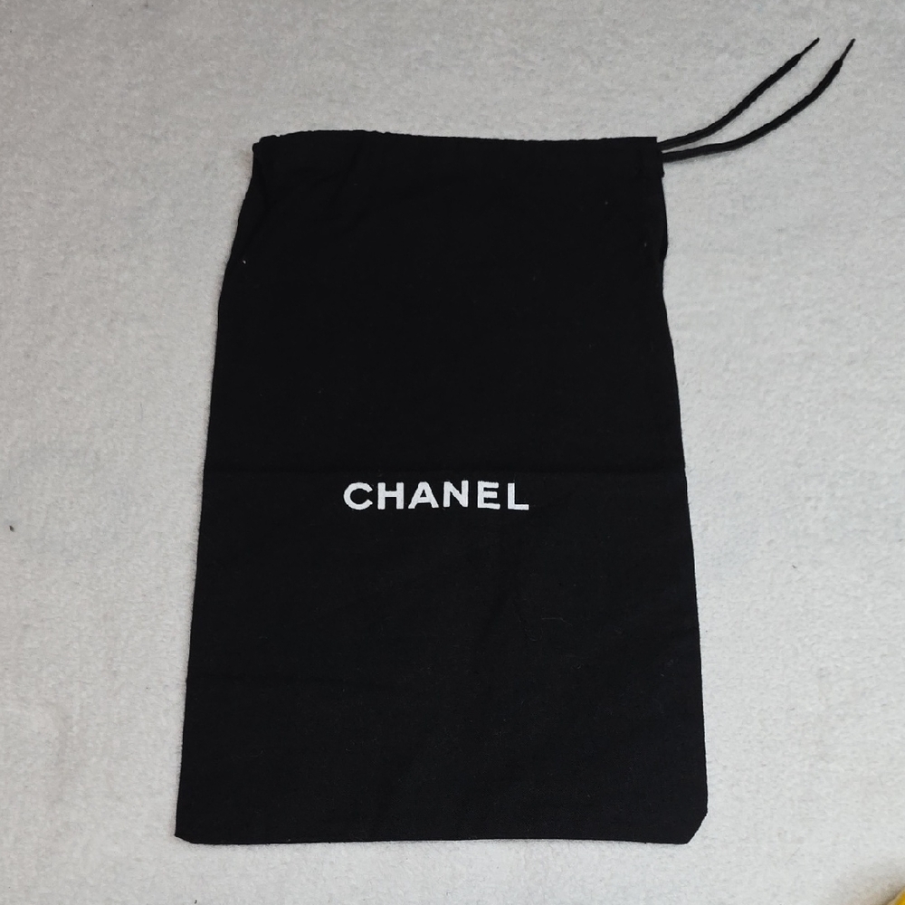 Authentic Chanel Black Drawstring Storage Bag- 7.… - image 1